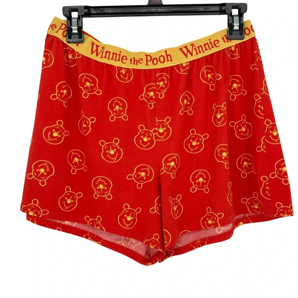 Disney Winnie the Pooh Hundred Acre Honey Co Pajama Set Yellow Red Womens Medium - Picture 5 of 12